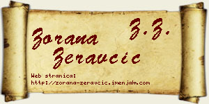 Zorana Žeravčić vizit kartica